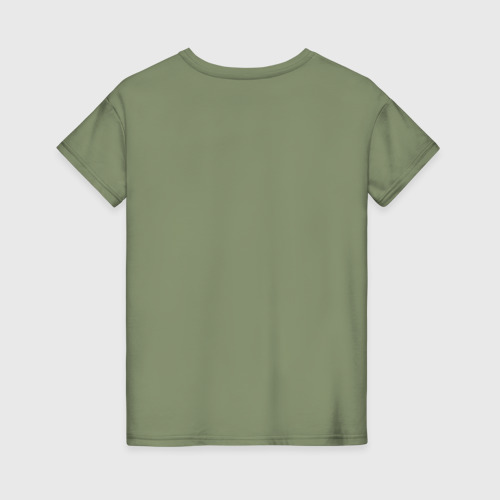 Женская футболка с принтом Волчья жрица, вид сзади #1