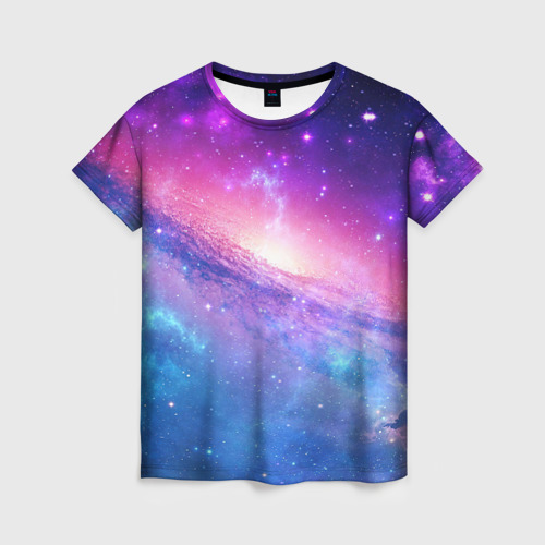 Женская футболка 3D с принтом Космическая воронка, вид спереди #2