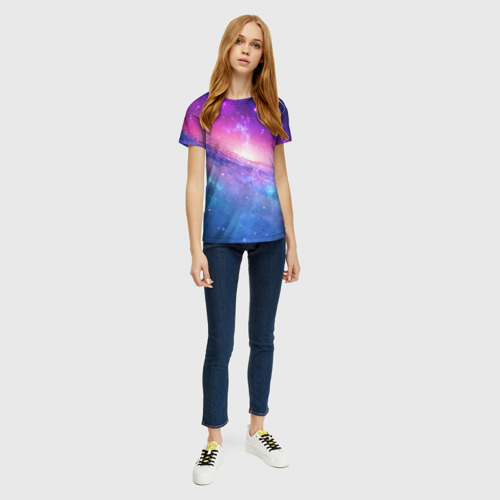Женская футболка 3D с принтом Космическая воронка, вид сбоку #3