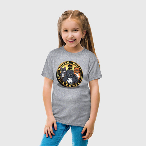 Детская футболка хлопок с принтом Американские булли и питбули, вид сбоку #3