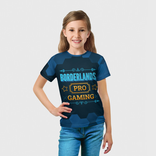 Детская 3D футболка с принтом Игра Borderlands: pro gaming, вид сбоку #3