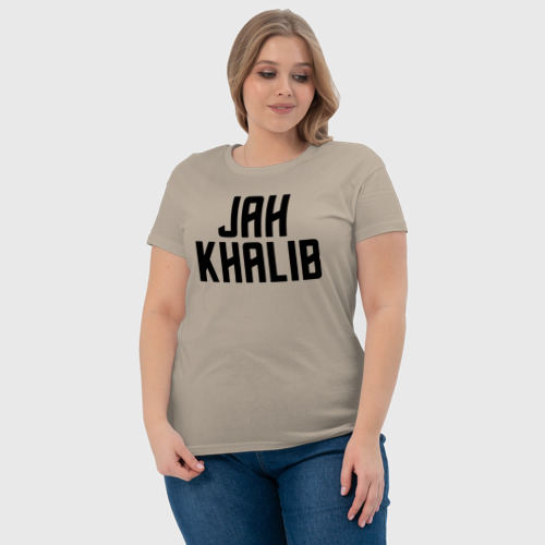 Женская футболка хлопок с принтом Jah Khalib - ЛОГО, фото #4