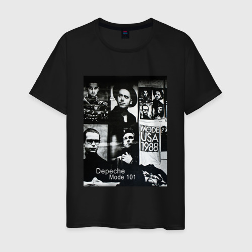 Мужская футболка хлопок с принтом Depeche Mode 101 Vintage 1988, вид спереди #2