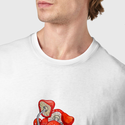 Мужская футболка хлопок с принтом Грибной монстрик, фото #4