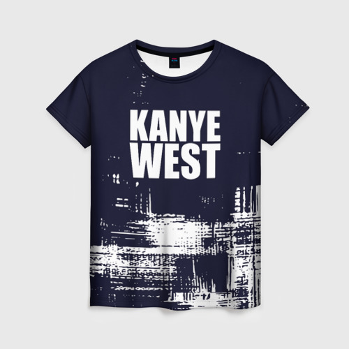 Женская 3D футболка с принтом Kanye west - краска, вид спереди #2
