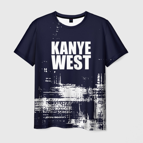 Мужская футболка 3D с принтом Kanye west - краска, вид спереди #2