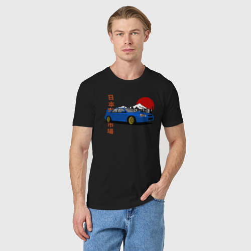 Мужская футболка хлопок с принтом Subaru Impreza 2 WRX Sti JDM Lover, фото на моделе #1