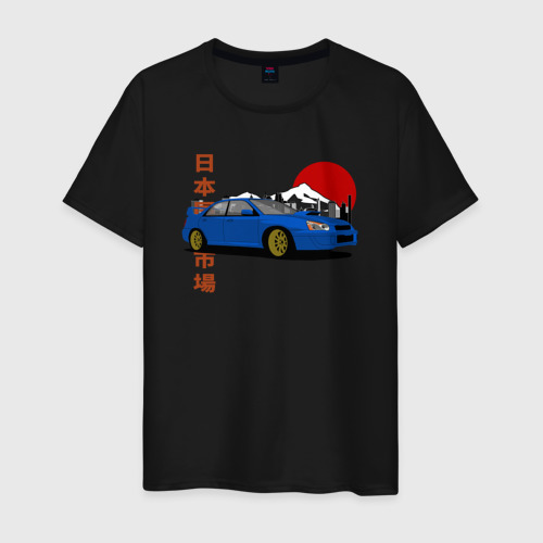 Мужская футболка хлопок с принтом Subaru Impreza 2 WRX Sti JDM Lover, вид спереди #2