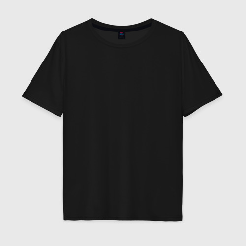 Мужская футболка хлопок Oversize с принтом Черная 3, вид спереди #2