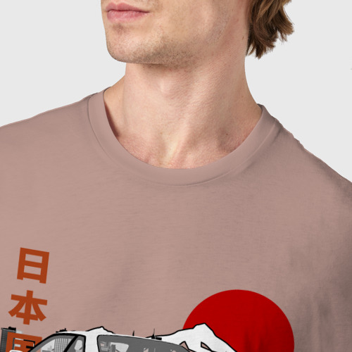 Мужская футболка хлопок с принтом Nissan Silvia s13 JDM Retro Car, фото #4