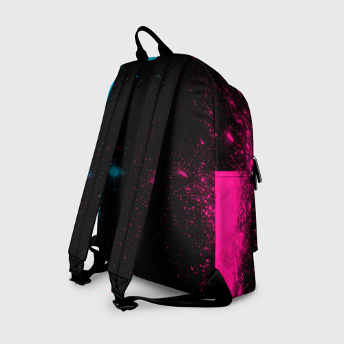 Рюкзак 3D с принтом Daewoo - neon gradient: символ, надпись, вид сзади #1