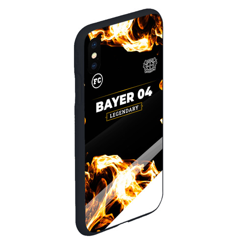 Чехол для iPhone XS Max матовый с принтом Bayer 04 legendary sport fire, вид сбоку #3