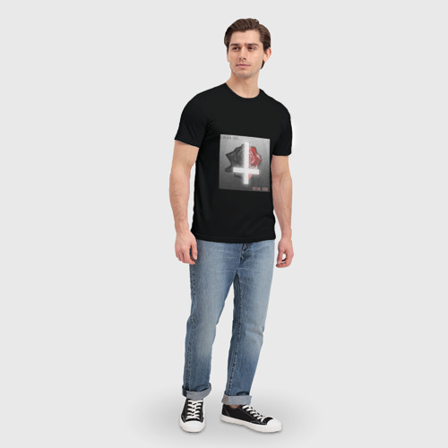 Мужская футболка 3D с принтом Pyrokinesis - Black Roze x Red Roze, вид сбоку #3