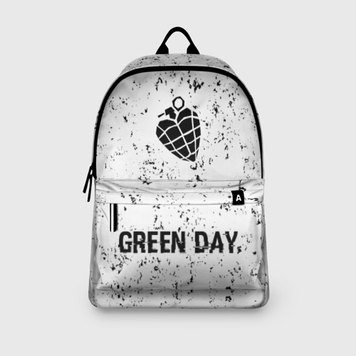 Рюкзак 3D с принтом Green Day glitch на светлом фоне: символ, надпись, вид сбоку #3