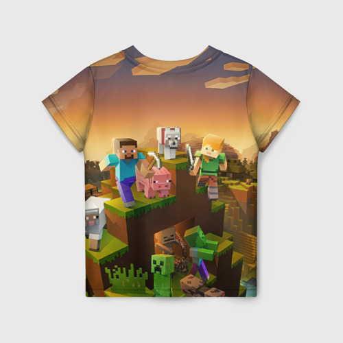 Детская футболка 3D с принтом Артур Minecraft, вид сзади #1