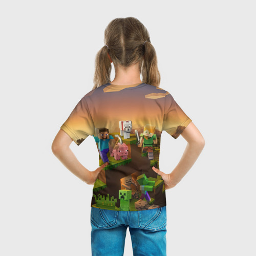 Детская 3D футболка с принтом Вера Minecraft, вид сзади #2