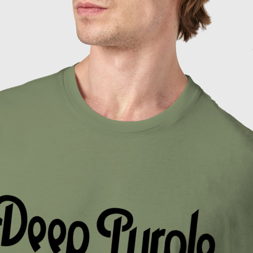 Мужская футболка хлопок с принтом Deep Purple - rock cat, фото #4