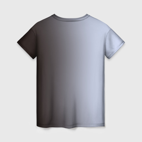 Женская футболка 3D с принтом Черный и белый волк инь и ян, вид сзади #1