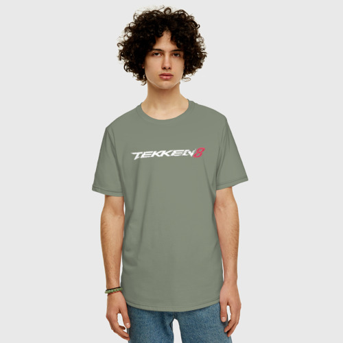 Мужская футболка хлопок Oversize с принтом Tekken 8 - логотип, фото на моделе #1