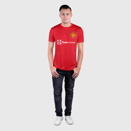 Мужская футболка 3D Slim с принтом Rashford Манчестер Юнайтед форма 2022/2023, вид сбоку #3