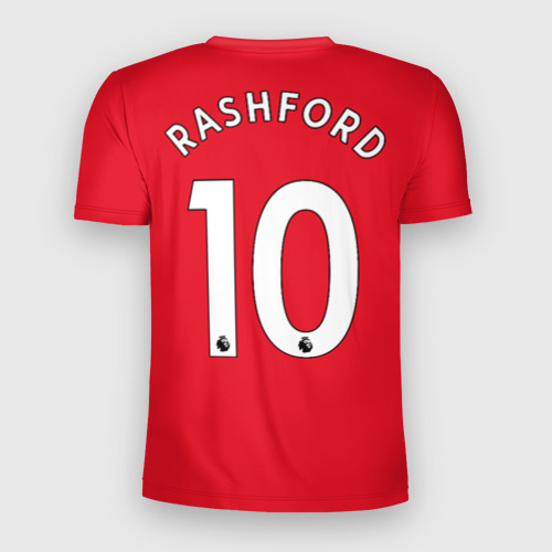 Мужская футболка 3D Slim с принтом Rashford Манчестер Юнайтед форма 2022/2023, вид сзади #1