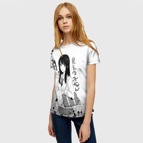 Женская футболка 3D с принтом Красотка Мико арт, фото на моделе #1