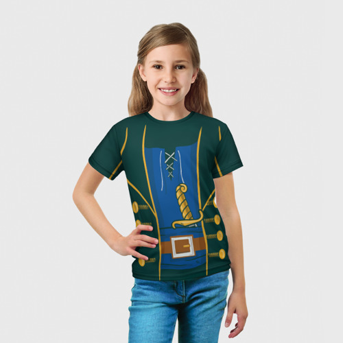 Детская футболка 3D с принтом Костюм Доктора Ливси - Остров Сокровищ, вид сбоку #3