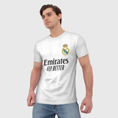 Мужская футболка 3D с принтом Бензема Реал Мадрид форма 2022-2023, фото на моделе #1