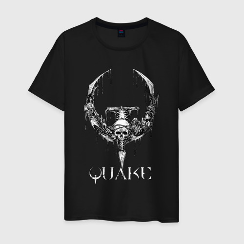 Мужская футболка хлопок с принтом Quake logo, вид спереди #2