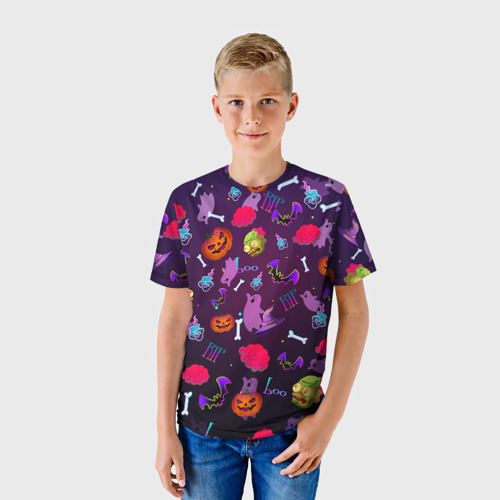 Детская футболка 3D с принтом Это Хэллоуин, фото на моделе #1