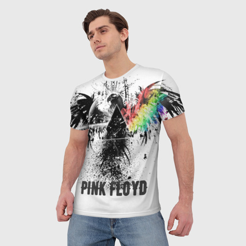 Мужская футболка 3D с принтом Pink Floyd - орёл, фото на моделе #1