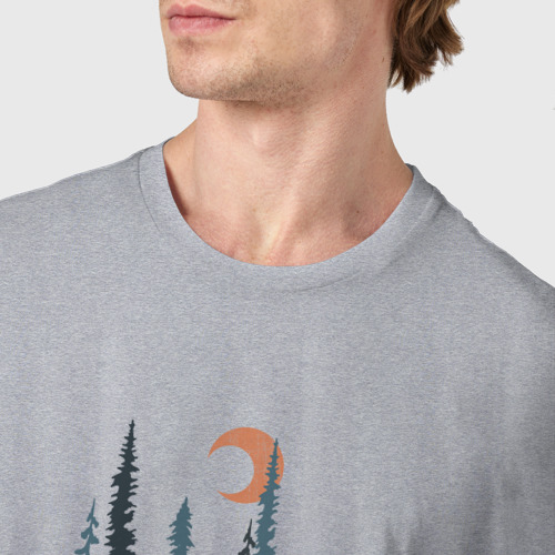 Мужская футболка хлопок с принтом Лисьи Деревья, фото #4