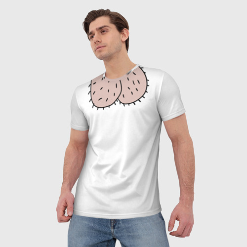 Мужская футболка 3D с принтом Человек яйца, фото на моделе #1