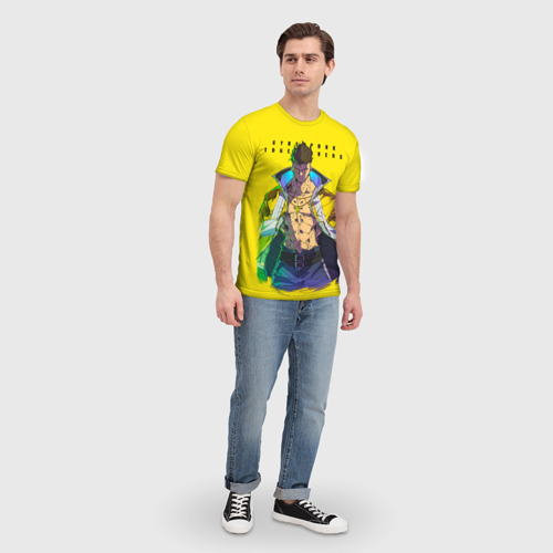 Мужская футболка 3D с принтом Взрослый Дэвид - Киберпанк аниме, вид сбоку #3