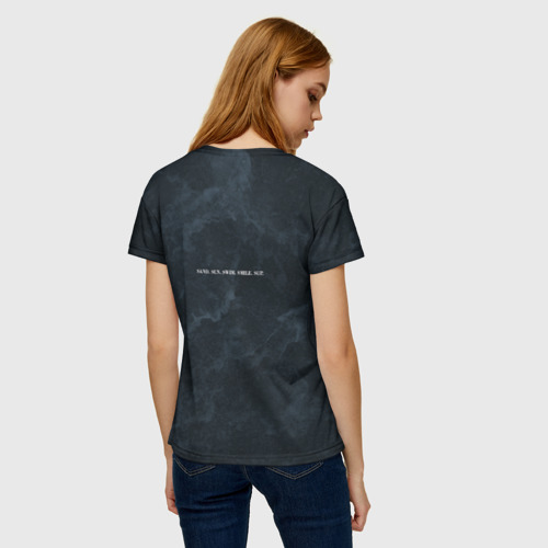 Женская 3D футболка с принтом Be sported, вид сзади #2