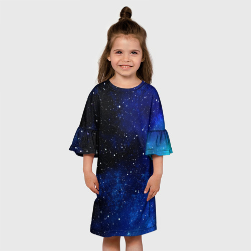 Детское платье 3D с принтом Чистое звездное небо, вид сбоку #3