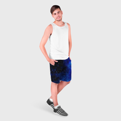 Мужские шорты 3D с принтом Чистое звездное небо, фото на моделе #1