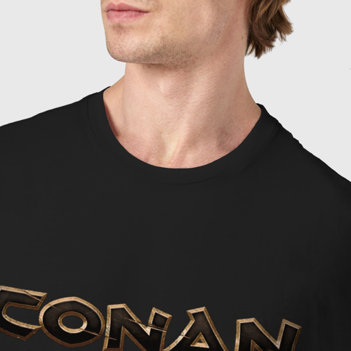 Мужская футболка хлопок с принтом Conan exiles logo, фото #4