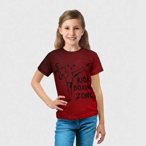 Детская футболка 3D с принтом Зона Кикбоксинга, вид сбоку #3