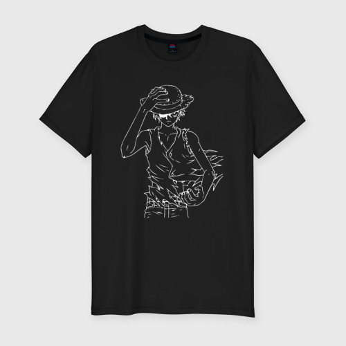 Мужская футболка хлопок Slim с принтом Anime one piece art, вид спереди #2