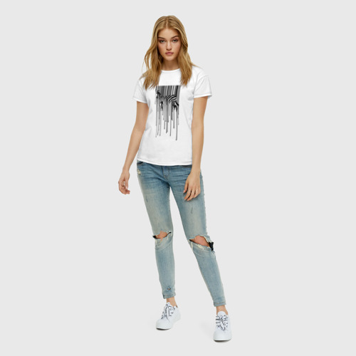 Женская футболка с принтом Зебра - штрих код, вид сбоку #3