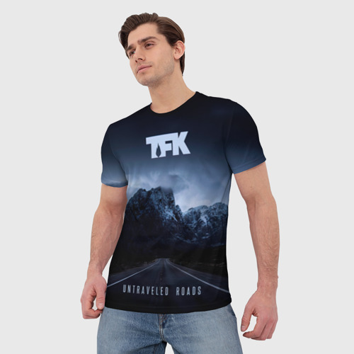Мужская футболка 3D с принтом Untraveled Road - Thousand Foot Krutch, фото на моделе #1