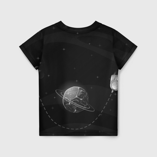 Детская футболка 3D с принтом Хомяк в космосе, вид сзади #1