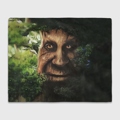 Плед 3D с принтом Мудрое дерево с лицом мем, вид спереди #2