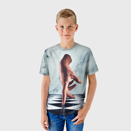 Детская футболка 3D с принтом Уэнсдэй - персонаж Вещь, фото на моделе #1