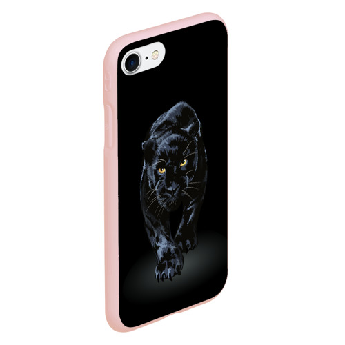 Чехол для iPhone 7/8 матовый с принтом Черная пантера - хищница, вид сбоку #3