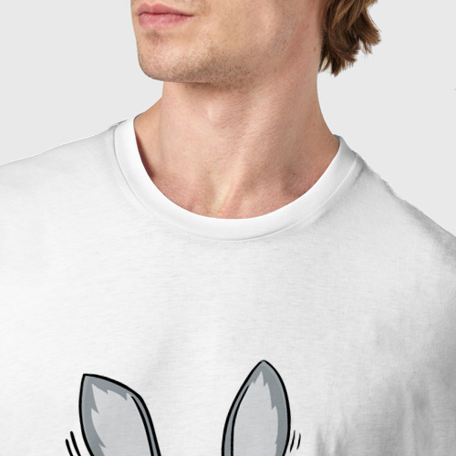Мужская футболка хлопок с принтом Злой заяц, фото #4