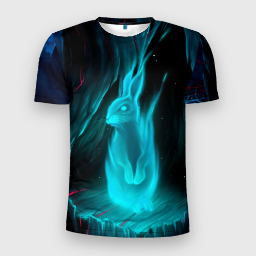 Мужская футболка 3D Slim с принтом Дух кролика, вид спереди #2