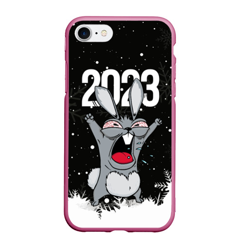 Чехол для iPhone 7/8 матовый с принтом Злой  кролик  2023, вид спереди #2