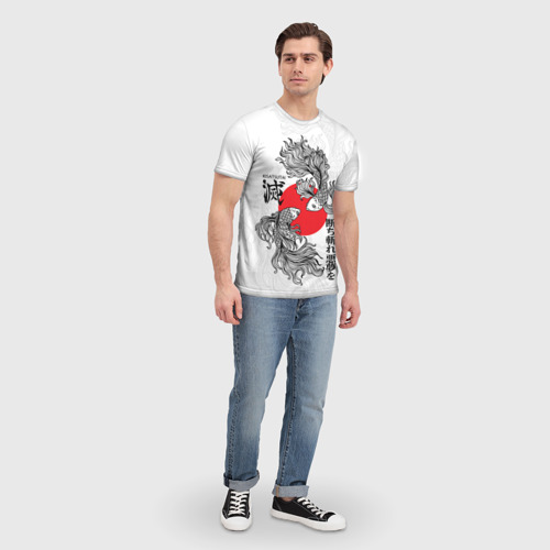 Мужская футболка 3D с принтом Истребители демонов - бойцовые петушки, вид сбоку #3